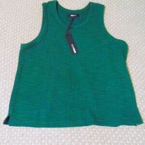 NWT Nova Men Textured Green Tank Top M Soft Grunge Streetwear Minimalist 90s